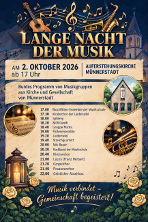 Kinderchor startet schon 17:15 Uhr